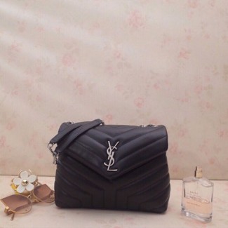 입생로랑 Y 퀼티드 스몰 루루 체인백 494699 블랙 은장