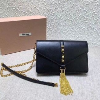 미우미우 가죽 숄더백 5BP004 블랙