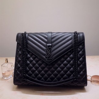 입생로랑 모노그램 엔벨로프 사첼백 라지 487198 블랙 메탈