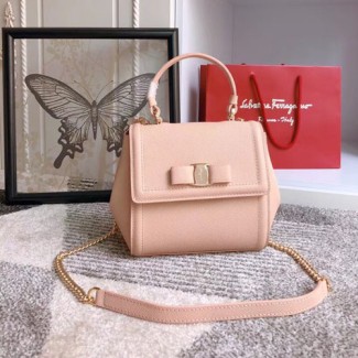 페레가모 바라 보우 스몰 탑핸들백 21G646 핑크