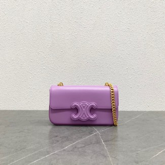 셀린느 가죽 퀴르 트리오페 체인 숄더백 199243 보라