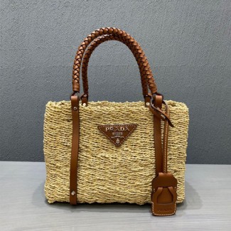 프라다 천연 패브릭 토트백 1BG336