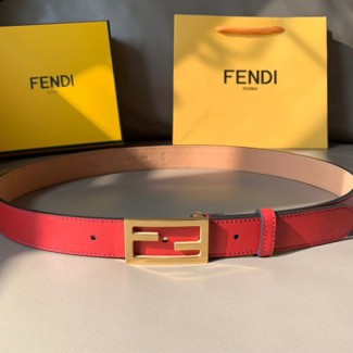 펜디  신상 벨트 FD2216  레드  금장