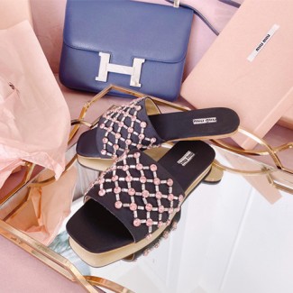 미우미우 신상 슬리퍼 57211 블랙