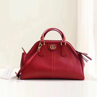 구찌 르벨 미디엄 탑 핸들 토트백 516459 레드