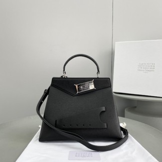 마르지엘라 스내치드 미디엄 탑핸들백 MM3307 블랙