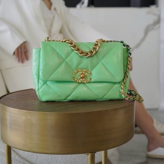  샤넬 CHANEL 19 스몰 플랩 백 AS1160 연두