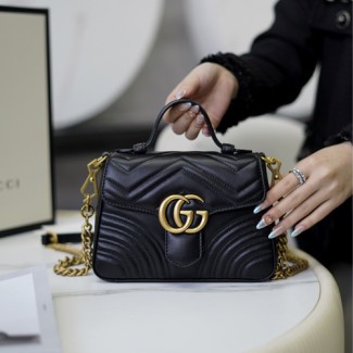 구찌 GG 마몽 미니 탑 핸들 백 547260 블랙