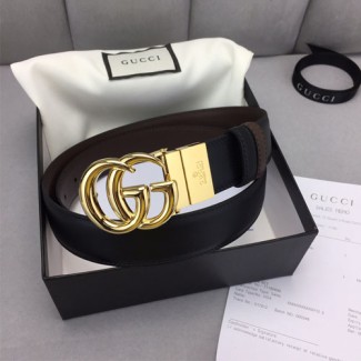 구찌 양면용  신상 벨트 234198 블랙 금장