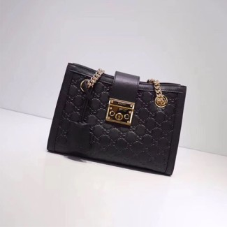 구찌 신상 GG수프림 패드락 스몰 숄더백 498156 가죽 블랙