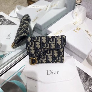 디올 OBLIQUE SADDLE 카드지갑 S5610 네이비