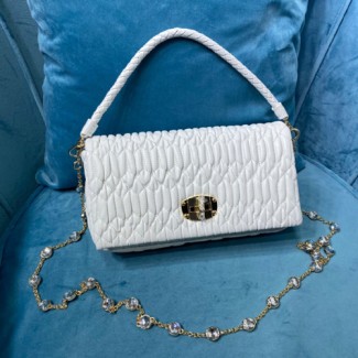 미우미우 크리스털 가죽 백 5BD417 화이트