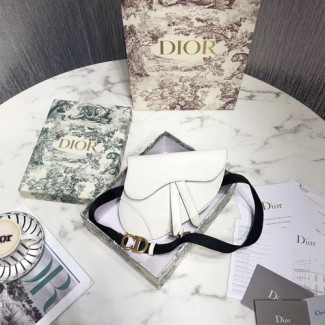 디올 가죽 새들 벨트백 클러치백 S5632 화이트