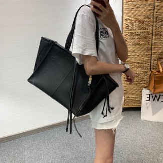 로에베 가죽 쿠션 토트백 526176 블랙