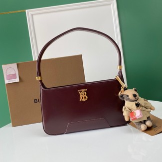 버버리 레더 TB 숄더 백 80462461 버건디