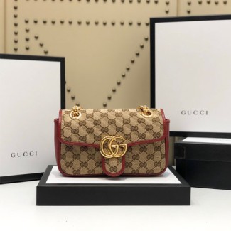 구찌 GG 마몽 미니 숄더백 446744 버건디