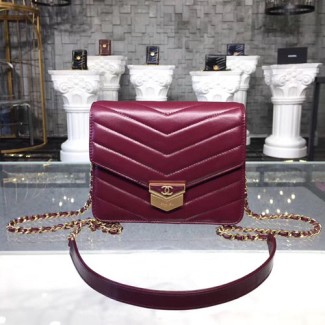샤넬 쉐브론 WOC 버클 숄더백 A81227 버건디