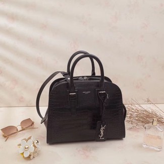 입생로랑 페이던트 블랙 돔 토트백 498920 악어무늬 블랙