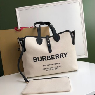 버버리 미디엄 소프트 코튼 캔버스 벨트 백 80103411