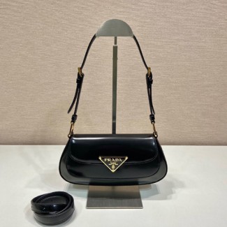 프라다 브러쉬드 레더 숄더 백 1BD345 블랙