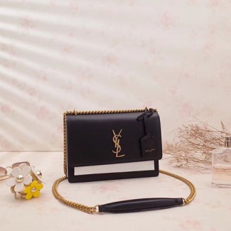 입생로랑 미디엄 선셋백 442906 블랙&화이트