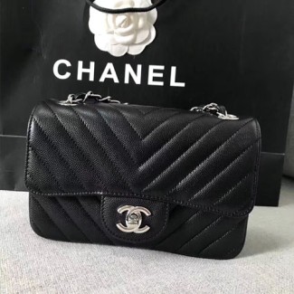 샤넬 미니 플랩백 A69900 캐비어 블랙