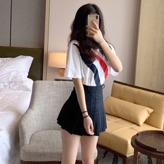 톰브라운 여성용 미니 스커트 TB8721 네이비