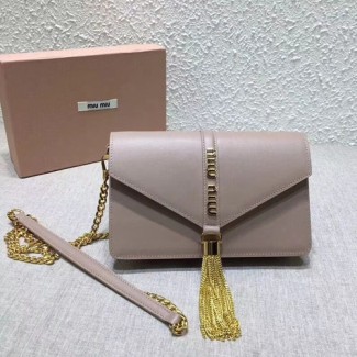 미우미우 가죽 숄더백 5BP004 연핑크