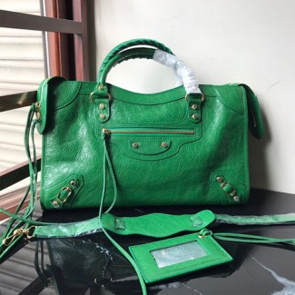 발렌시아가 클래식 라지 시티백 432832 금장 그린