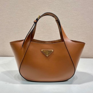 프라다 미디움 레더 토트백 1BG483 카멜