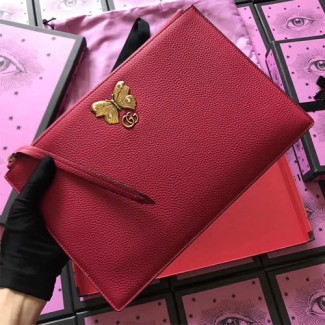 구찌 신상 애니멀 스터드 클러치백 499360 체리핑크