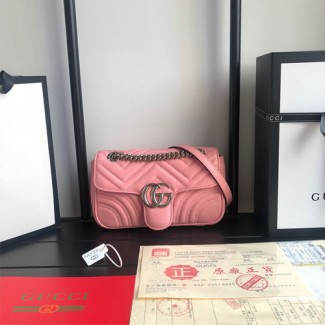 구찌 GG 마몽 스몰 숄더백 443497 핑크