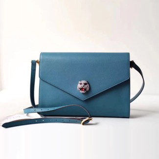 구찌 타이거 헤드 미듐 숄더백 527857 블루