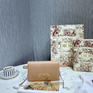 디올 30 MONTAIGNE 송아지 가죽 투인원 파우치 S2086 베이지
