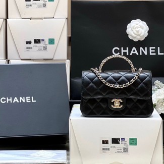 샤넬 탑핸들 플랩 백 미니 AS4022 블랙