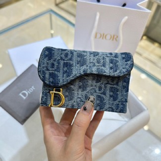 디올 OBLIQUE SADDLE 동전지갑 S5611데님