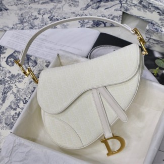 디올 신상 패브릭 새들백 M0446 화이트