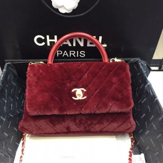 샤넬 핸들 장식 미듐 플랩백 A92991 레드