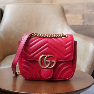 구찌 GG 마몽 마틀라세 미니 토트백 739682 레드