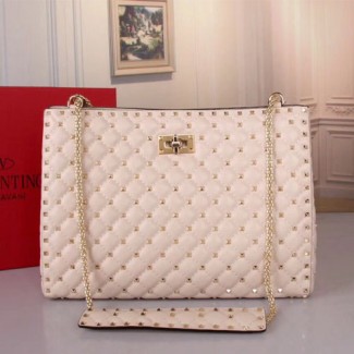 발렌티노 락스터드 스파이크 토트 백 NW2B0A66 화이트