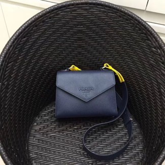 프라다 사피아노 가죽 숄더 백 1BD186 네이비