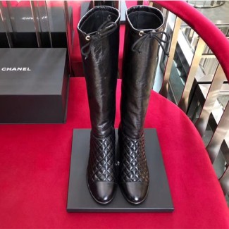 샤넬 하이 부츠 카프스킨 G34128  블랙