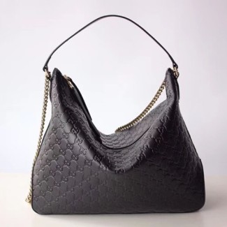 구찌 슈프림 라지 호보 숄더백 477324 블랙