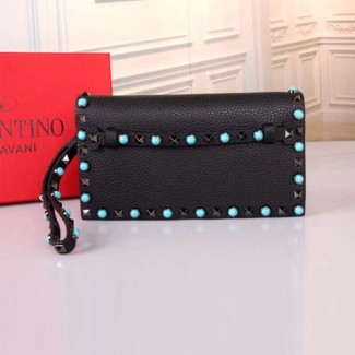 발렌티노 락스터드 스몰 클러치백 KW2B0960 블랙 메탈