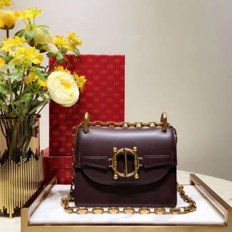 브라운 양가죽 DIORDIRECTION 플랩백 M6810 자주색