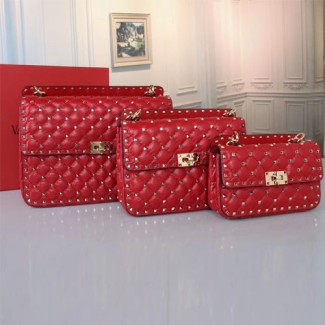 발렌티노 락스터드 스파이크 체인 백 QW1B0123 빈티지 레드