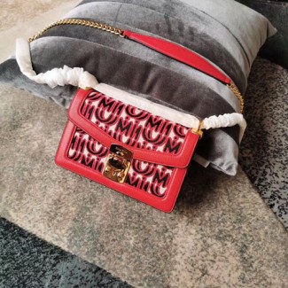 미우미우 컨피덴셜  체인숄더백 5BD083 레드