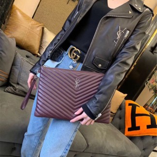 입생로랑 스트랩 클러치백 라지 440222 버건디