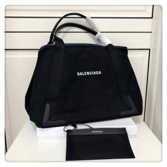 발렌시아가 스트라이프 캔버스 카바스 미디움 339936 블랙