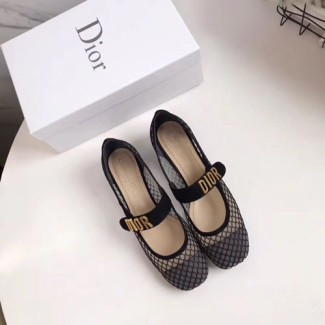 디올 블랙 도티드 스위스 DIOR BABY-D 발레리나 KCB058-1